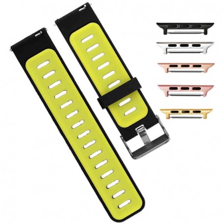 Curea silicon compatibila cu Apple Watch 9|8|7|6|5|4|3|2|1 Series, 49mm|45mm|44mm|42mm, Negru/Verde