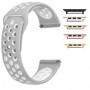 Curea silicon compatibila Apple Watch 9|8|7|6|5|4|3|2|1 Series, 49mm|45mm|44mm|42mm, Alb/Gri