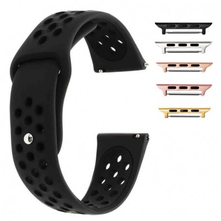 Curea silicon compatibila Apple Watch 9|8|7|6|5|4|3|2|1 Series, 49mm|45mm|44mm|42mm, Negru Carbon