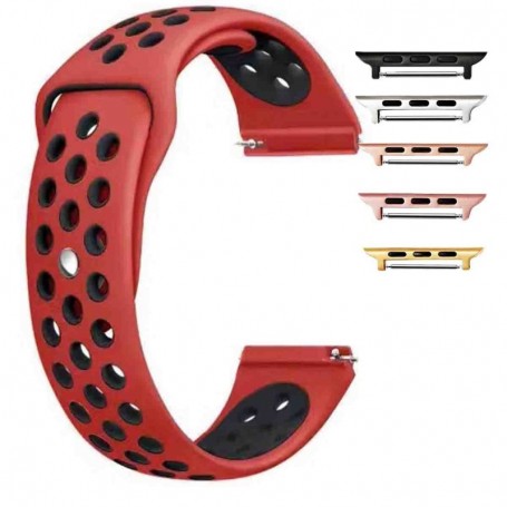 Curea silicon compatibila Apple Watch 9|8|7|6|5|4|3|2|1 Series, 49mm|45mm|44mm|42mm, Rosu/Negru