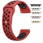 Curea silicon compatibila Apple Watch 9|8|7|6|5|4|3|2|1 Series, 49mm|45mm|44mm|42mm, Rosu/Negru