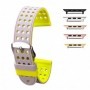 Curea silicon cu doua fete compatibila Apple Watch 9|8|7|6|5|4|3|2|1 Series, 49mm|45mm|44mm|42mm,Gri/Galben