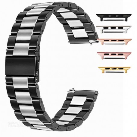 Curea otel inoxidabil compatibila cu Apple Watch 9|8|7|6|5|4|3|2|1 Series, 49mm|45mm|44mm|42mm, Onyx Silver