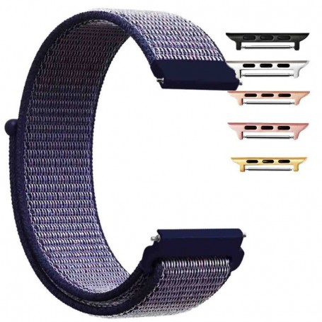 Curea material textil, compatibila cu Apple Watch 9|8|7|6|5|4|3|2|1 Series, 49mm|45mm|44mm|42mm, Savoy Blue