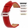 Curea piele, compatibila cu Apple Watch 9|8|7|6|5|4|3|2|1 Series, 49mm|45mm|44mm|42mm, Crimson Red