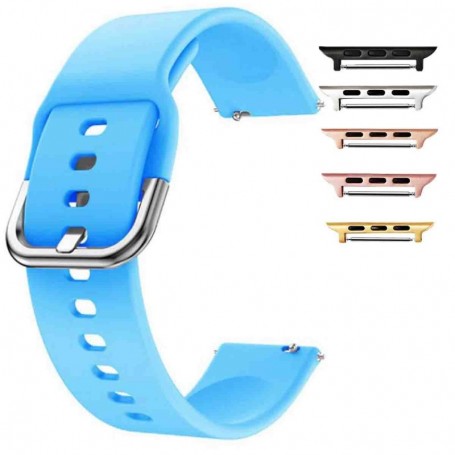 Curea din silicon compatibila cu Apple Watch 9|8|7|6|5|4|3|2|1 Series, 49mm|45mm|44mm|42mm, Azure Blue