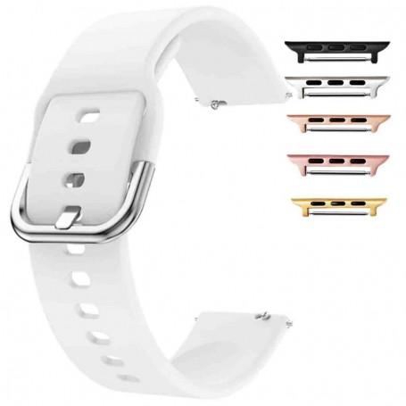 Curea din silicon compatibila cu Apple Watch 9|8|7|6|5|4|3|2|1 Series, 49mm|45mm|44mm|42mm, Daisy White