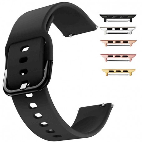 Curea din silicon compatibila cu Apple Watch 9|8|7|6|5|4|3|2|1 Series, 49mm|45mm|44mm|42mm, Black Coal