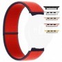 Curea textila compatibila cu Apple Watch 9|8|7|6|5|4|3|2|1 Series, 49mm|45mm|44mm|42mm, Black Cherry