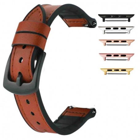 Curea piele, compatibila cu Apple Watch 9|8|7|6|5|4|3|2|1 Series, 49mm|45mm|44mm|42mm, Caramel Brown