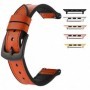 Curea hibrid piele-silicon compatibila cu Apple Watch 9|8|7|6|5|4|3|2|1 Series, 49mm|45mm|44mm|42mm, VD Very Dream®,Bronze Brown