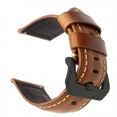 Curea piele, compatibila Amazfit GTS 4, telescoape Quick Release, Mocha Essence