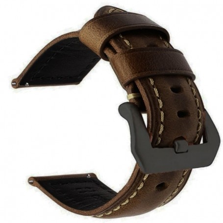 Curea piele, compatibila Xiaomi Amazfit BIP, telescoape Quick Release, Cocoa Shadow