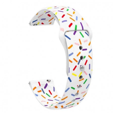 Curea silicon, compatibila Samsung Galaxy Watch 5 Pro, telescoape QR, Ivory Confetti