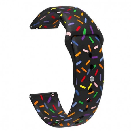 Curea silicon, compatibila Amazfit GTS 4 Mini, telescoape QR, Coal Confetti