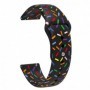 Curea silicon, compatibila Samsung Galaxy Watch 5 Pro, telescoape QR, Coal Confetti