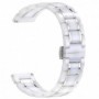 Curea ceramica, compatibila Huawei Watch GT 3 42mm, telescoape QR,  Ceramic Snow