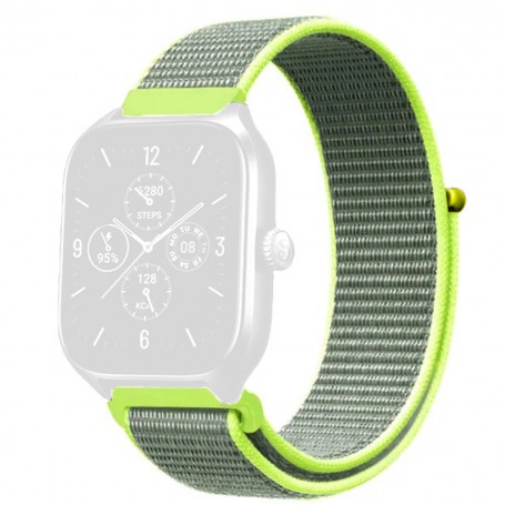 Curea textila, compatibila Samsung Galaxy Watch 4, 40mm, telescoape QR,  Luminous Green