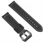 Curea piele, compatibila Samsung Galaxy Watch 4, 44mm, telescoape Quick Release,  Ebony Eclipse