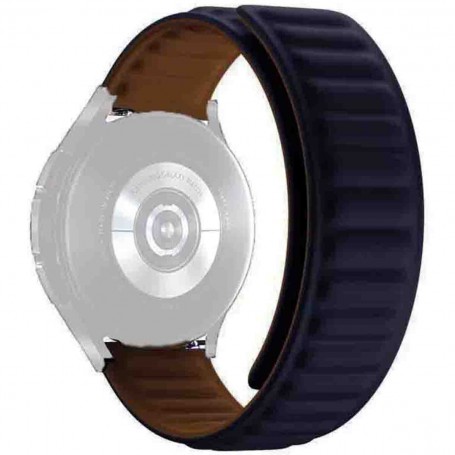 Curea piele, compatibila Samsung Galaxy Watch 5 Pro, Prindere Magnetica, Indigo Night