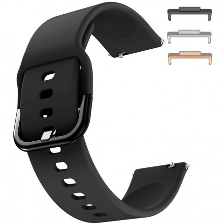 Curea silicon, compatibila Huawei Watch Fit 2, cu adaptor dedicat, Black Coal