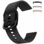 Curea silicon, compatibila Huawei Watch Fit 2, cu adaptor dedicat, Black Coal