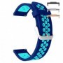 Curea silicon, compatibila Huawei Watch Fit 2, cu adaptor dedicat, Olympic Blue