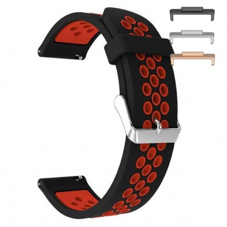Curea silicon, compatibila Huawei Watch Fit 2, cu adaptor dedicat, Black Ruby