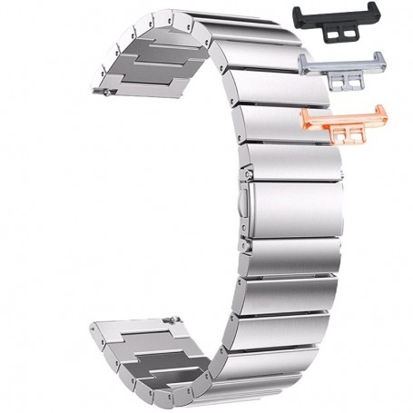 Curea metalica, compatibila Huawei Watch Fit 1, cu adaptor dedicat, Argintiu