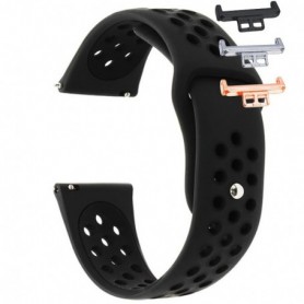 Curea silicon, compatibila Huawei Watch Fit 1, cu adaptor dedicat, Negru