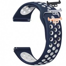 Curea silicon, compatibila Huawei Watch Fit 1, cu adaptor dedicat, Albastru/Alb