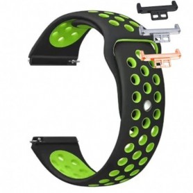 Curea silicon, compatibila Huawei Watch Fit 1, cu adaptor dedicat, Negru/Verde
