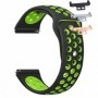 Curea silicon, compatibila Huawei Watch Fit 1, cu adaptor dedicat, Negru/Verde