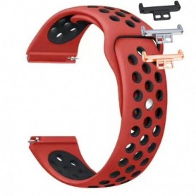Curea silicon, compatibila Huawei Watch Fit 1, cu adaptor dedicat, Rosu/Negru