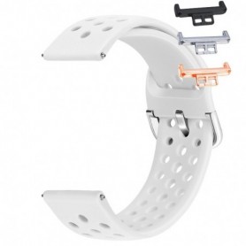 Curea din silicon, compatibila Huawei Watch Fit 1, cu adaptor dedicat, Alb