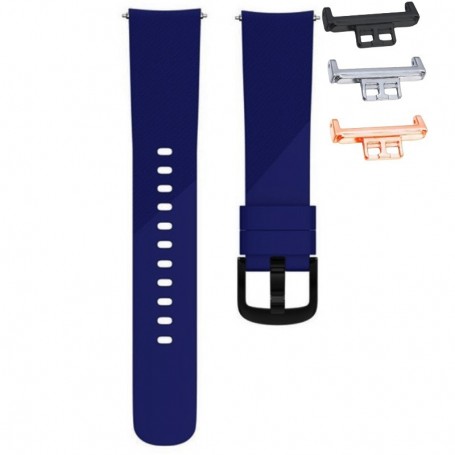 Curea silicon, compatibila Huawei Watch Fit 1, cu adaptor dedicat, Dark Blue