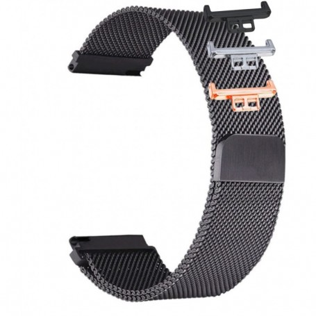 Curea tip Milanese Loop, compatibila Huawei Watch Fit 1, cu adaptor dedicat, Black, Size S