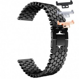 Curea metalica, compatibila Huawei Watch Fit 1, cu adaptor dedicat, 18.4cm, Negru