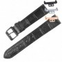 Curea piele naturala, compatibila Huawei Watch Fit 1, cu adaptor dedicat, Negru