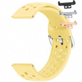 Curea silicon, compatibila Huawei Watch Fit 1, cu adaptor dedicat, Galben