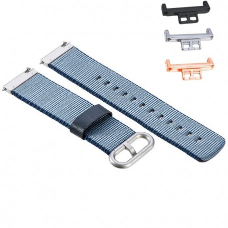 Curea material textil, compatibila Huawei Watch Fit 1, cu adaptor dedicat, Albastru