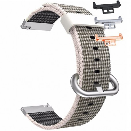 Curea material textil, compatibila Huawei Watch Fit 1, cu adaptor dedicat, Gri
