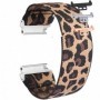 Curea textila elastica, compatibila Huawei Watch Fit 1, cu adaptor dedicat, Elastic Leopard