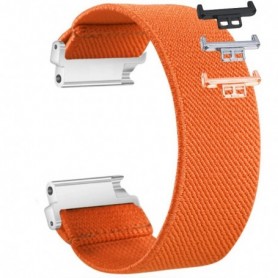 Curea textila elastica, compatibila Huawei Watch Fit 1, cu adaptor dedicat, Elastic Orange