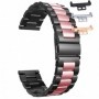 Curea otel inoxidabil, compatibila Huawei Watch Fit 1, cu adaptor dedicat, Pink Black