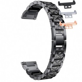 Curea otel, compatibila Huawei Watch Fit 1, cu adaptor dedicat, Black Diamond