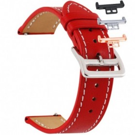 Curea piele, compatibila Huawei Watch Fit 1, cu adaptor dedicat, Crimson Red
