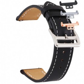 Curea piele, compatibila Huawei Watch Fit 1, cu adaptor dedicat, Black Night
