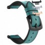 Curea hibrid piele-silicon, compatibila Huawei Watch Fit 1, cu adaptor dedicat, Spring Green