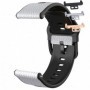 Curea hibrid silicon-piele, compatibila Huawei Watch Fit 1, cu adaptor dedicat, Pearl White